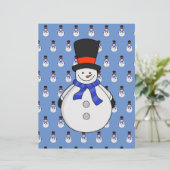 En-tête De Lettre Snowman avec chapeau supérieur (Debout devant)