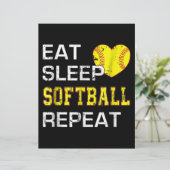 En-tête De Lettre Softball Eat Sleep Softball Répétition (Debout devant)