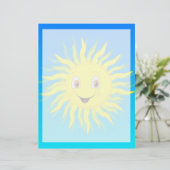 En-tête De Lettre Soleil Joyeux Face Soleil (Debout devant)