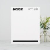 En-tête De Lettre Souligné (logo de cube) - Noir (Debout devant)