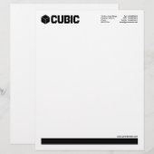 En-tête De Lettre Souligné (logo de cube) - Noir (Devant / Derrière)