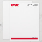 En-tête De Lettre Souligné - rouge (Devant / Derrière)