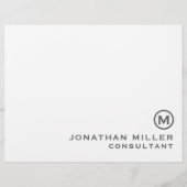 En-tête de lettre standard de monogramme gris pers (Devant)