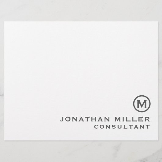 En-tête de lettre standard de monogramme gris pers (Devant)