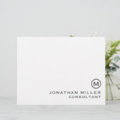 En-tête de lettre standard de monogramme gris pers (Debout devant)