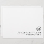 En-tête de lettre standard de monogramme gris pers (Devant / Derrière)