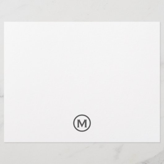 En-tête de lettre standard de monogramme gris pers (Dos)