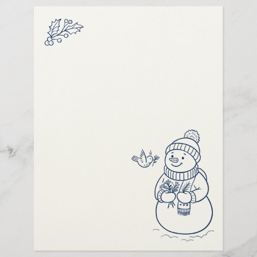 En-tête De Lettre Stationnaire de vacances de motoneige mignonne (Devant)