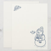 En-tête De Lettre Stationnaire de vacances de motoneige mignonne (Devant / Derrière)