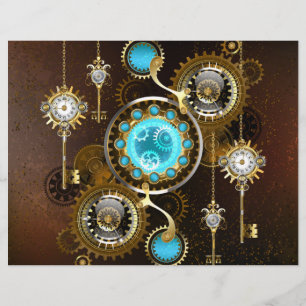 En-tête De Lettre Steampunk Rusty Background