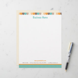 En-tête De Lettre Store Awning Letterhead en Brown, orange et Turquo