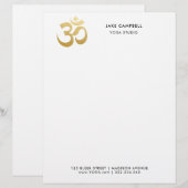 En-tête De Lettre Studio indien de yoga de symbole d'ohm (Devant / Derrière)