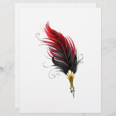 En-tête De Lettre Stylo rouge en plumes avec nib or (Devant / Derrière)