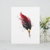 En-tête De Lettre Stylo rouge en plumes avec nib or (Debout devant)