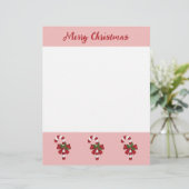 En-tête De Lettre Sucre de canne Rouge Et Blanc Avec Joyeux Texte De (Debout devant)