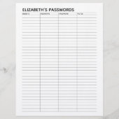 En-tête De Lettre Suivi de mot de passe de base avec nom d'utilisate (Dos)