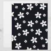 En-tête De Lettre Summer Boho Black White Daisy Flowers (Devant / Derrière)