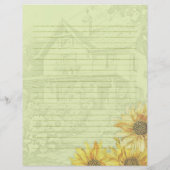 En-tête De Lettre Sunflower House Lined Writing Paper (Dos)