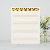En-tête De Lettre Sunflowers Lined Stationery Paper (Debout devant)