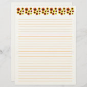 En-tête De Lettre Sunflowers Lined Stationery Paper (Devant / Derrière)