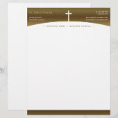 En-tête De Lettre Symbole de la Croix-chrétienne (Devant / Derrière)