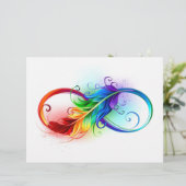 En-tête De Lettre Symbole d'infini avec plume arc-en-ciel (Debout devant)