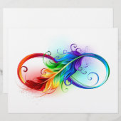 En-tête De Lettre Symbole d'infini avec plume arc-en-ciel (Devant / Derrière)