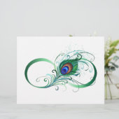 En-tête De Lettre Symbole d'infini avec plume de paon (Debout devant)