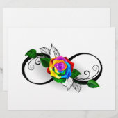 En-tête De Lettre Symbole d'infini avec Rose arc-en-ciel (Devant / Derrière)
