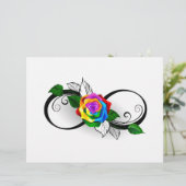 En-tête De Lettre Symbole d'infini avec Rose arc-en-ciel (Debout devant)