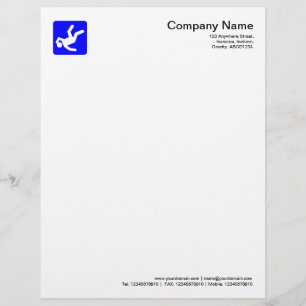 En-tête De Lettre Symbole homme tombé - Bleu