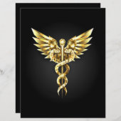 En-tête De Lettre Symbole Polygonal Or Caduceus (Devant / Derrière)