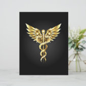 En-tête De Lettre Symbole Polygonal Or Caduceus (Debout devant)