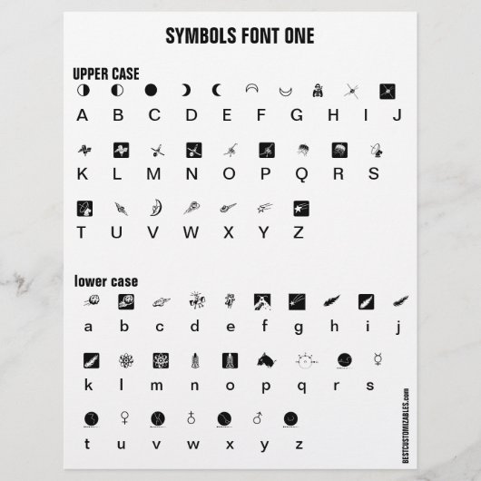 En-tête De Lettre SYMBOLES 1 - Zazzle Font, exemple en-tête (Devant)