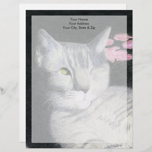 En-tête De Lettre Tabby Cat (Devant / Derrière)