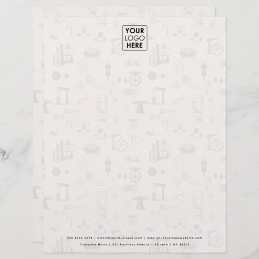 En-tête De Lettre Technique antique Mécanique Scientifique Personnal (Devant / Derrière)