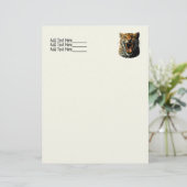 En-tête De Lettre Tête d'attaque du léopard (Debout devant)