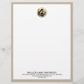 En-tête De Lettre Tête de lettre légale en lin beige (Devant)