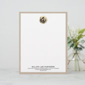 En-tête De Lettre Tête de lettre légale en lin beige (Debout devant)