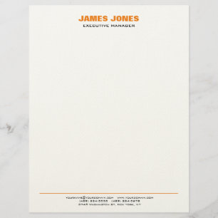 En-tête De Lettre Texte Gras Orange Blanc Style Moderne