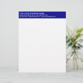 En-tête De Lettre Textes alignés à gauche sur le titre bleu de (Debout devant)