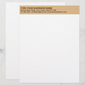 En-tête De Lettre Textes alignés à gauche sur le titre Brown clair d (Devant / Derrière)