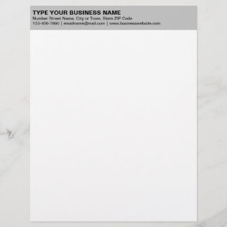 En-tête De Lettre Textes alignés à gauche sur le titre gris de