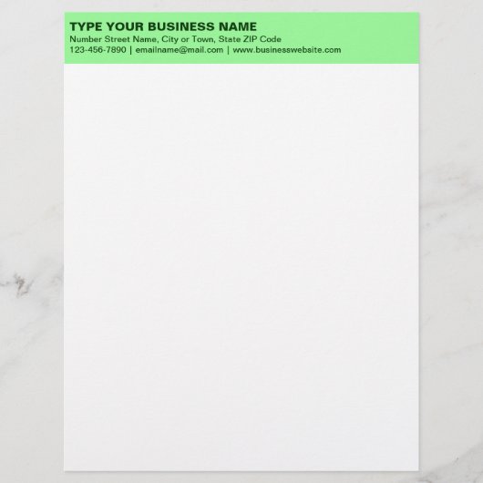 En-tête De Lettre Textes alignés à gauche sur le vert clair (Devant)