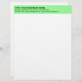 En-tête De Lettre Textes alignés à gauche sur le vert clair (Devant / Derrière)
