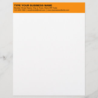 En-tête De Lettre Textes alignés à gauche sur l'en-tête orange de