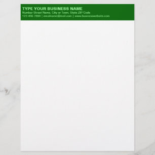 En-tête De Lettre Textes clairs sur le titre vert monochrome de
