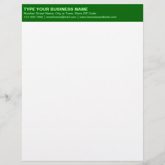 En-tête De Lettre Textes clairs sur le titre vert monochrome de