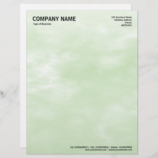 En-tête De Lettre Texture Sky 01 Vert clair (Devant / Derrière)