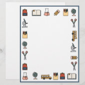 En-tête De Lettre Thème de l'école primaire enseignant Livre d'autob (Devant / Derrière)